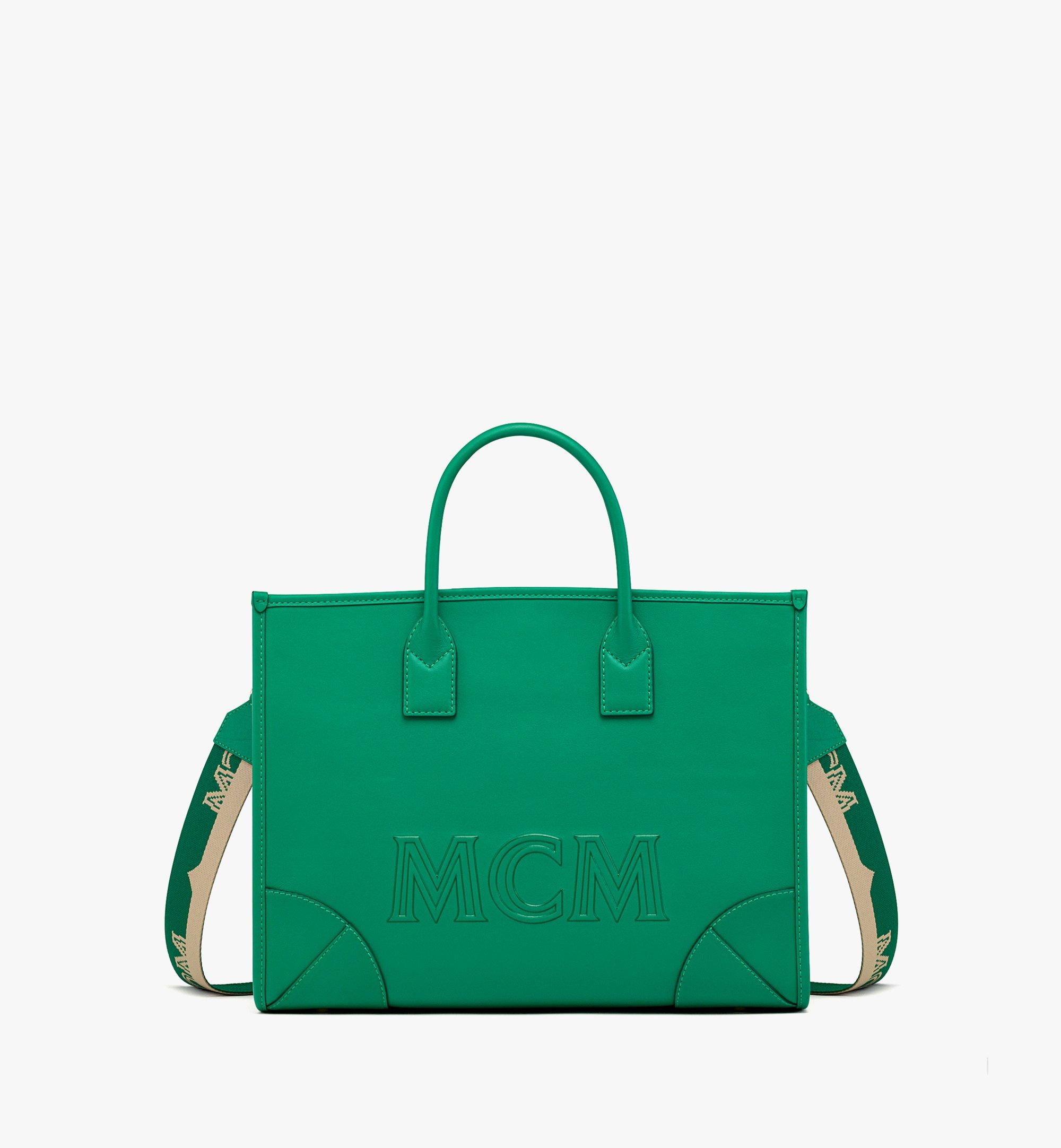 Mcm leather clearance tote